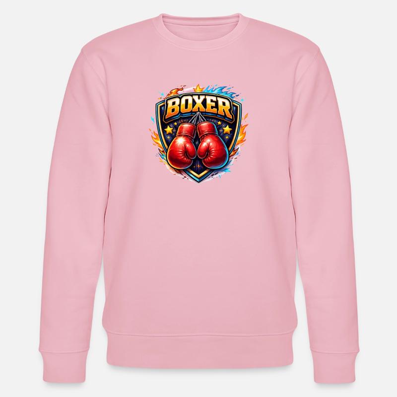 Logo de boxe combative avec gants - Sweat bio CHANGER Stanley/Stella Unisexe - rose pâle