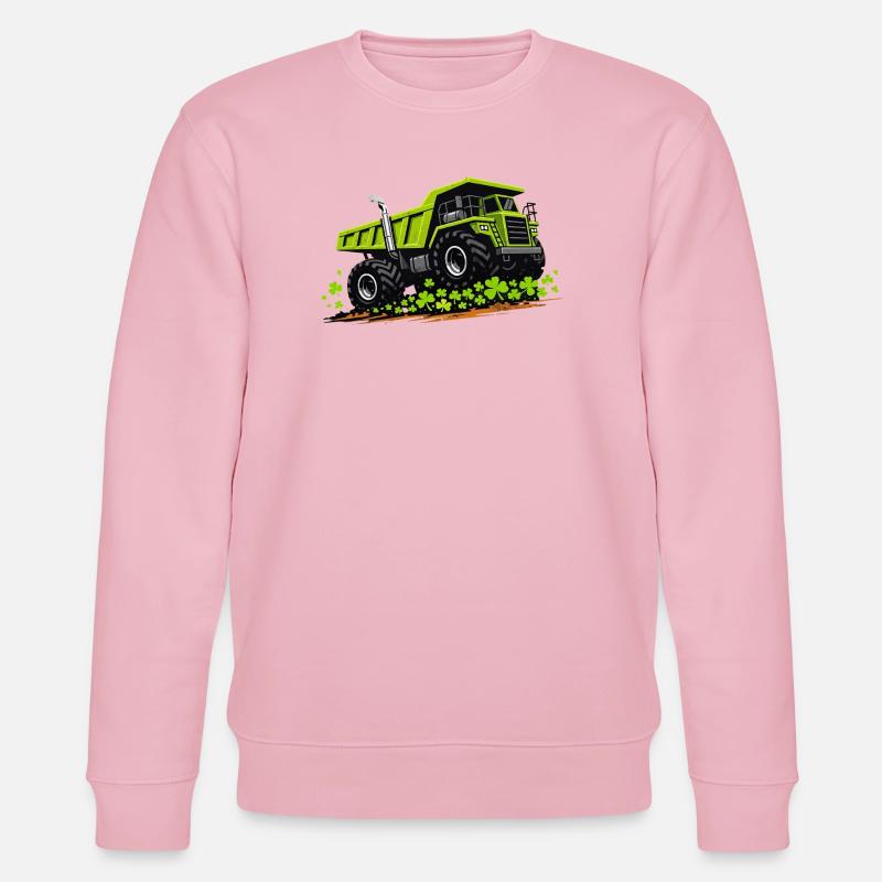 St. Patricks Day Kipper-Baufahrzeug - Stanley/Stella Unisex Bio-Sweatshirt CHANGER  - Hellrosa