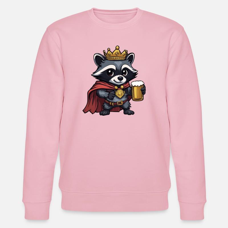 Waschbär Bier König - Stanley/Stella Unisex Bio-Sweatshirt CHANGER  - Hellrosa
