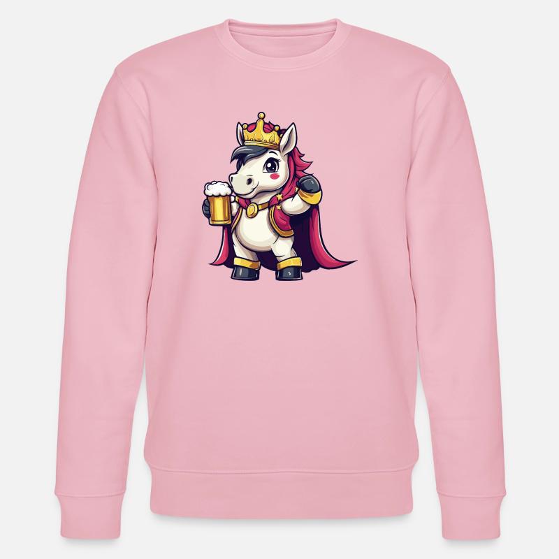 Einhorn Bier König - Stanley/Stella Unisex Bio-Sweatshirt CHANGER  - Hellrosa