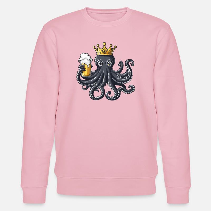 Oktopus Bier König - Stanley/Stella Unisex Bio-Sweatshirt CHANGER  - Hellrosa