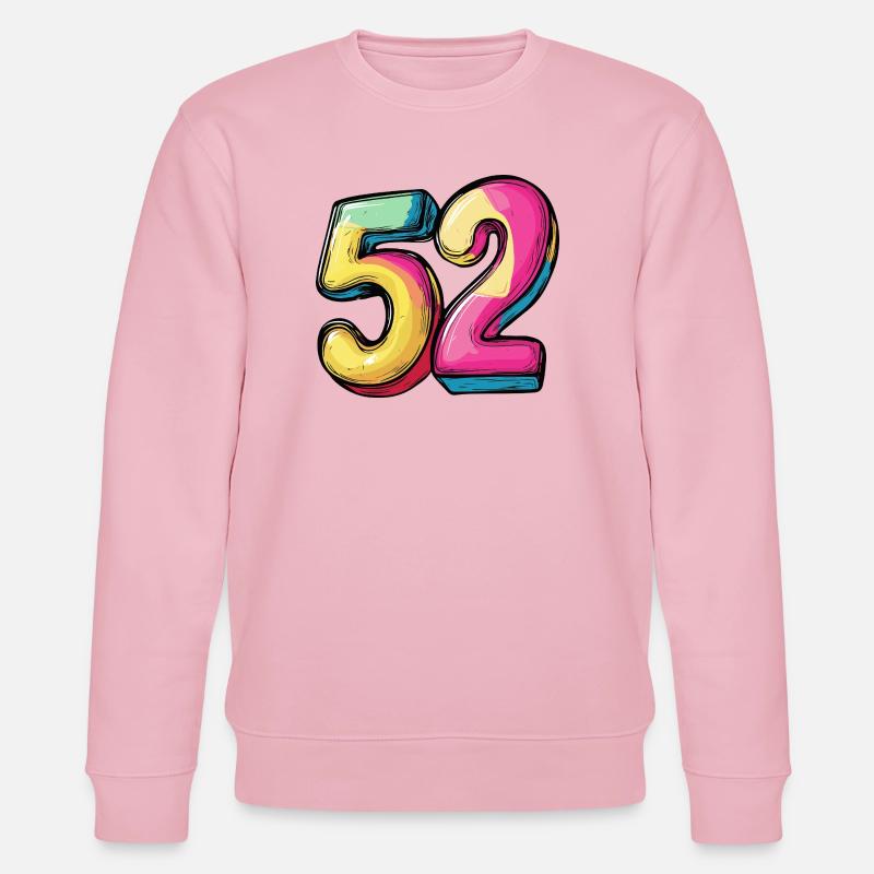 52 Zahl Bunt - Stanley/Stella Unisex Bio-Sweatshirt CHANGER  - Hellrosa