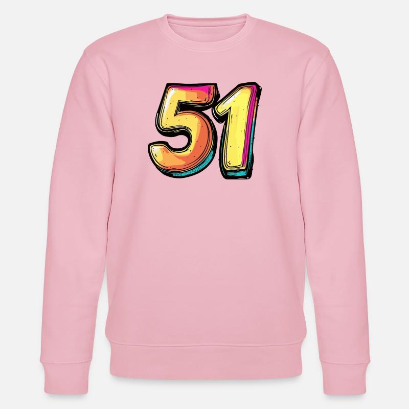 51 Zahl Bunt - Stanley/Stella Unisex Bio-Sweatshirt CHANGER  - Hellrosa