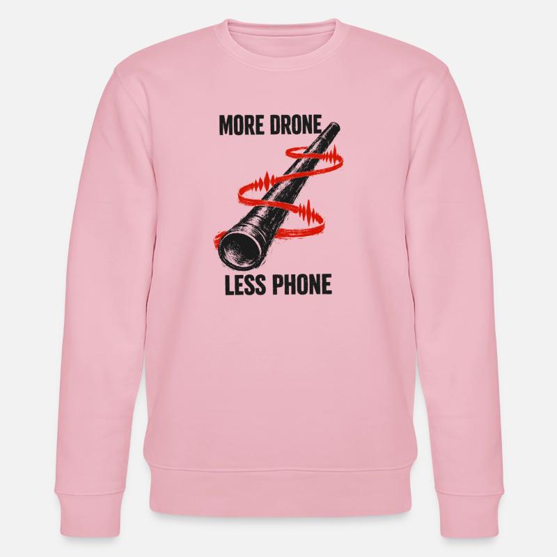 Mehr Drone, weniger Handy | Didgeridoo - Stanley/Stella Unisex Bio-Sweatshirt CHANGER  - Hellrosa
