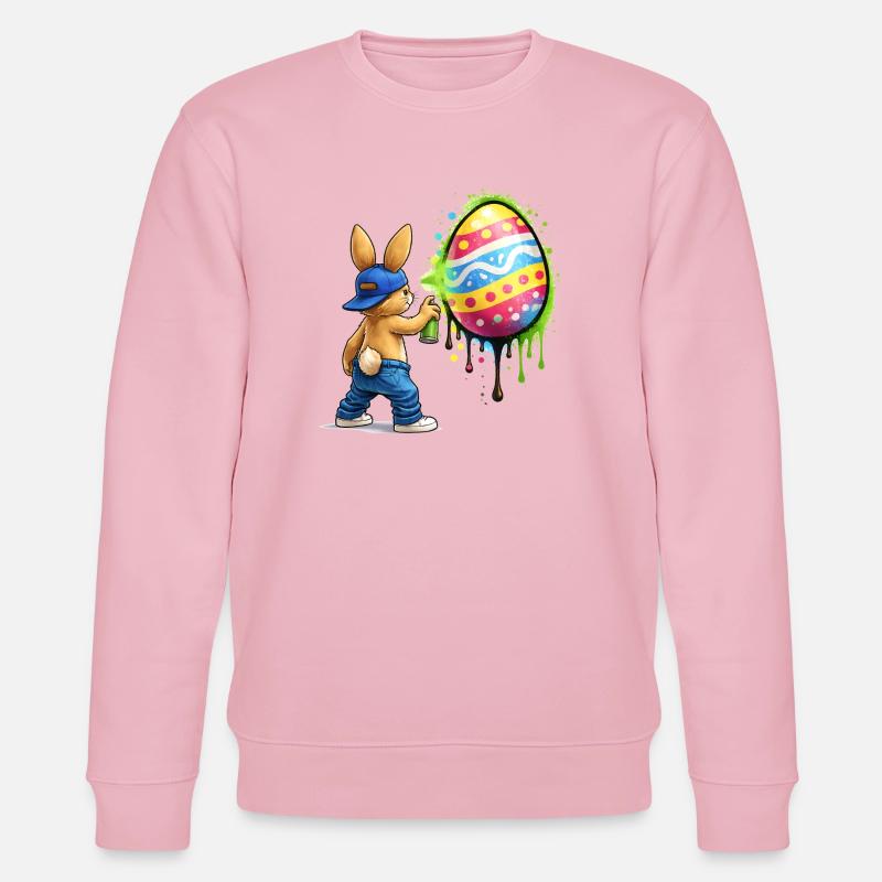 Graffiti bunny with Easter egg - Stanley/Stella CHANGER Unisex Organic Sweatshirt - cotton pink