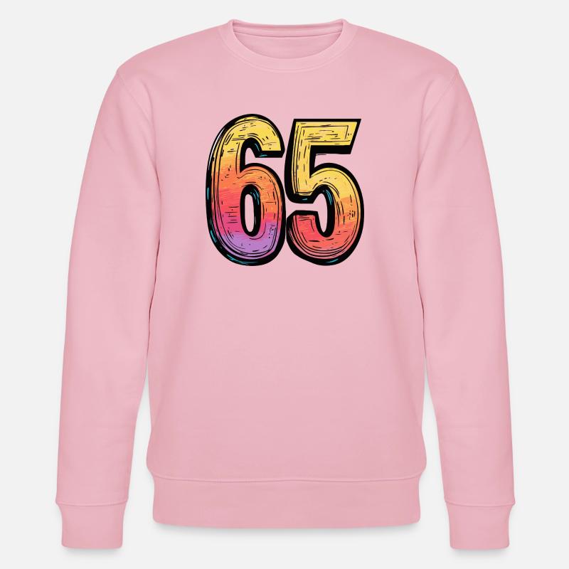 65 Zahl Bunt - Stanley/Stella Unisex Bio-Sweatshirt CHANGER  - Hellrosa