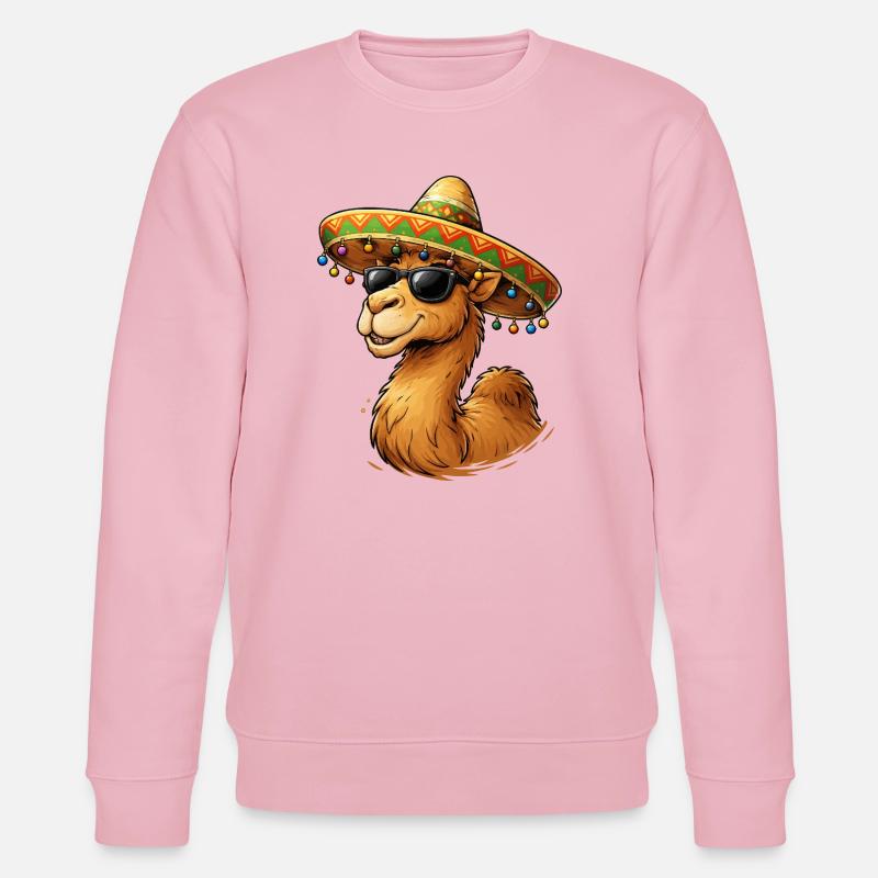 Kamel Lächeln mit Sombrero - Stanley/Stella Unisex Bio-Sweatshirt CHANGER  - Hellrosa