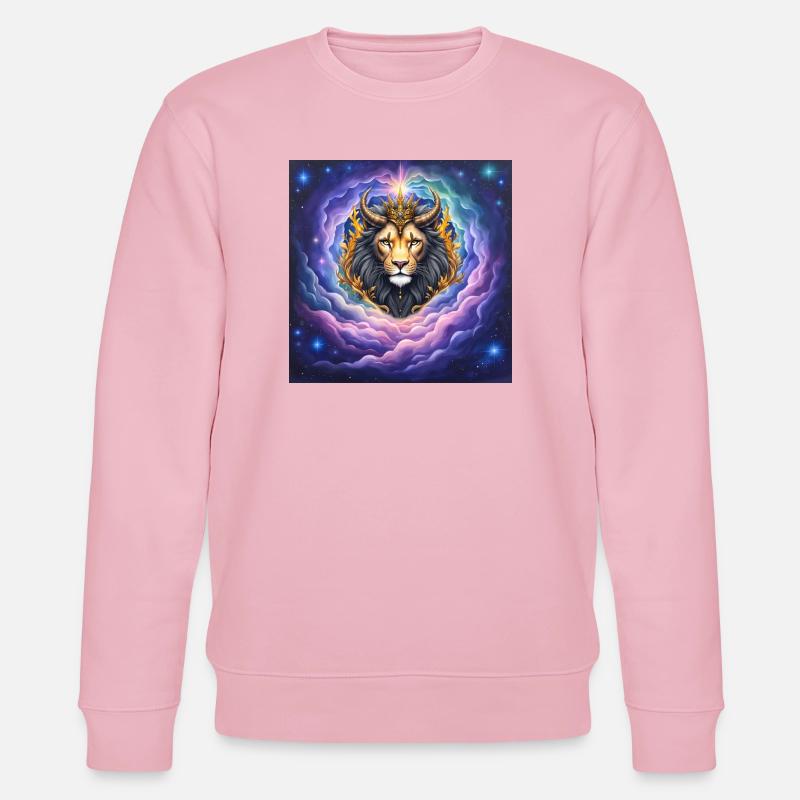 Himmlischer Löwe mit goldener Krone - Stanley/Stella Unisex Bio-Sweatshirt CHANGER - Hellrosa