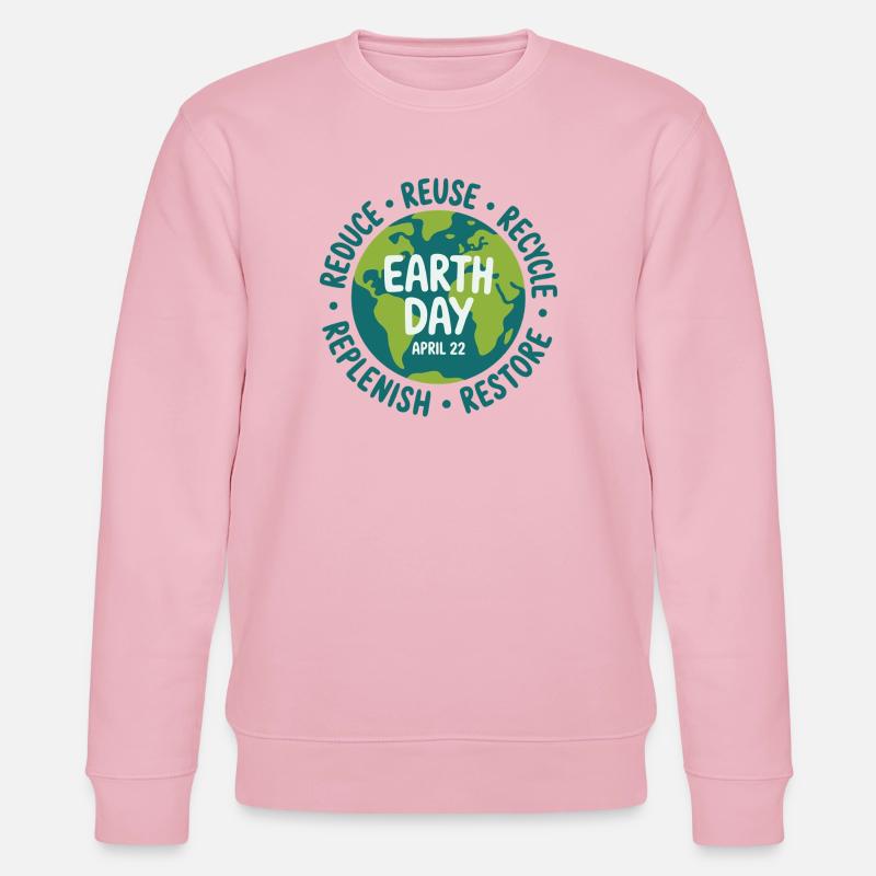 Earth Day Wiederverwendung Logo - Stanley/Stella Unisex Bio-Sweatshirt CHANGER  - Hellrosa