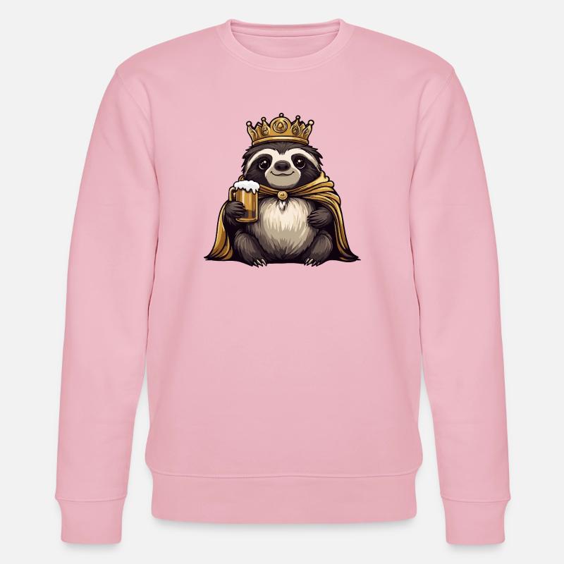 Faultier Bier König - Stanley/Stella Unisex Bio-Sweatshirt CHANGER  - Hellrosa