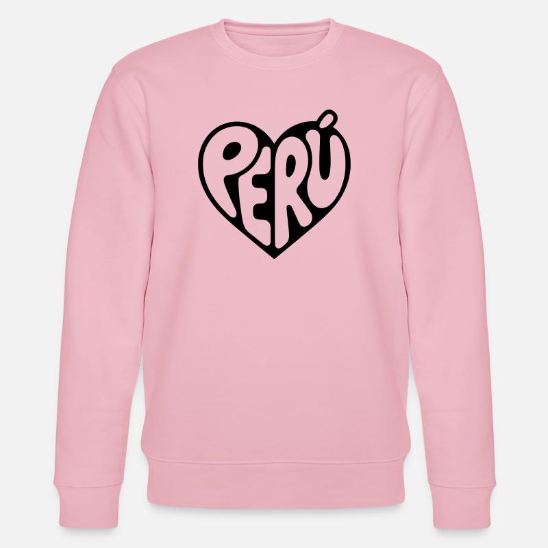 Peru Herz Typografie - Stanley/Stella Unisex Bio-Sweatshirt CHANGER - Hellrosa