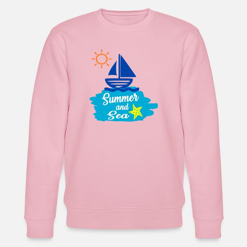 Été et Mer - Conception estivale - Sweat bio CHANGER Stanley/Stella Unisexe - rose pâle