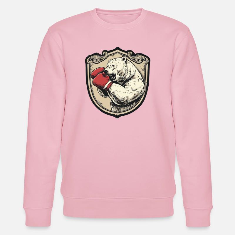 Eisbär Polar Bär Boxer MMA - Stanley/Stella Unisex Bio-Sweatshirt CHANGER  - Hellrosa