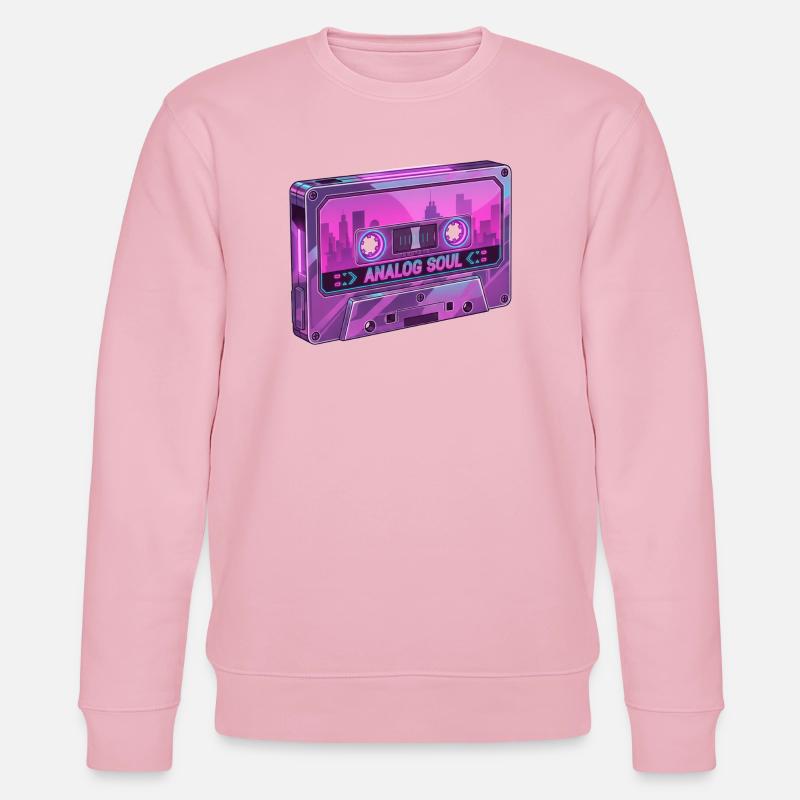 Retro Analog Soul Chrome Kassette Synthwave - Stanley/Stella Unisex Bio-Sweatshirt CHANGER  - Hellrosa