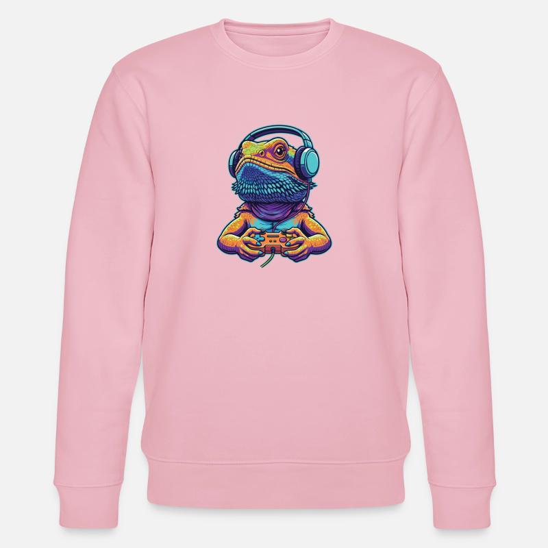Bearded Dragon Gamer Pogona Controller - Stanley/Stella Unisex Bio-Sweatshirt CHANGER  - Hellrosa