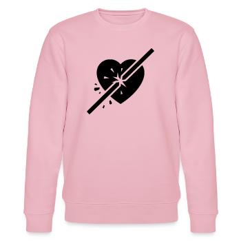 Gebrochenes Herz Riss Schnitt - Stanley/Stella Unisex Bio-Sweatshirt CHANGER  - Hellrosa - Vorne - Jaron (178cm) & Liana (172cm)