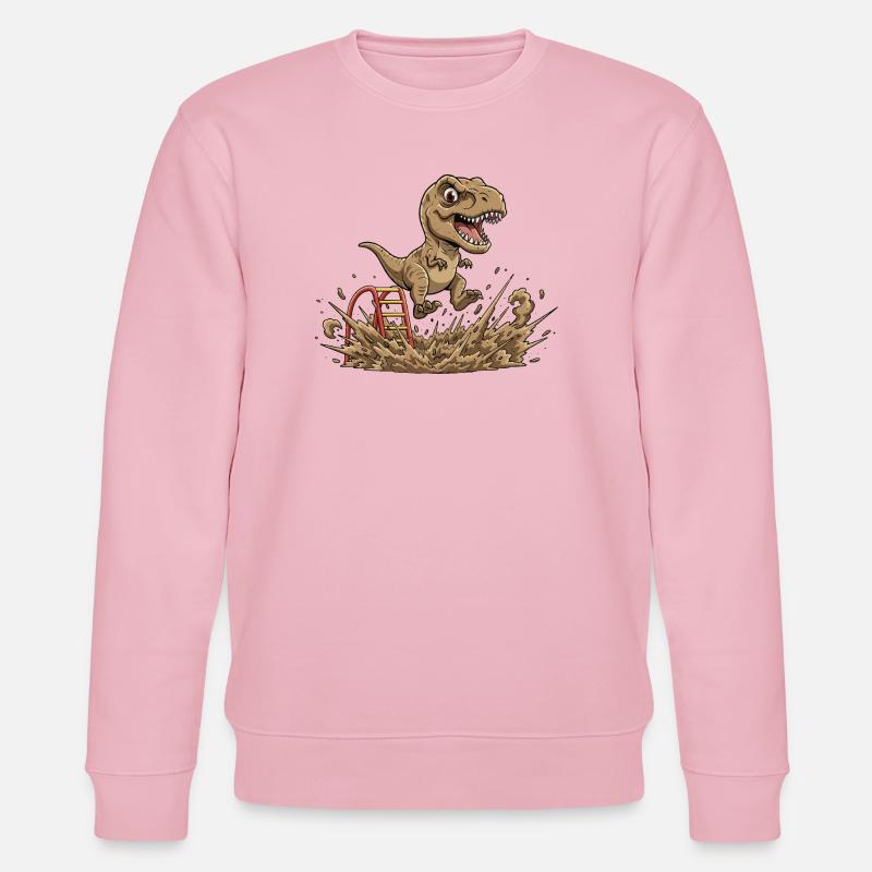 Dino Sprung im Schlamm - Stanley/Stella Unisex Bio-Sweatshirt CHANGER  - Hellrosa