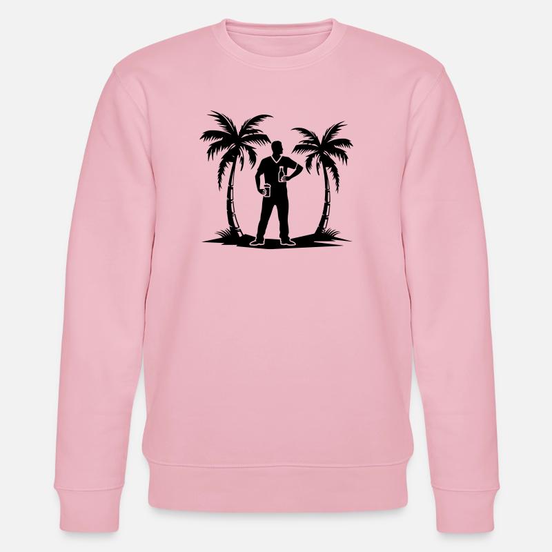 Urlaub Palmen Strand Silhouette - Stanley/Stella Unisex Bio-Sweatshirt CHANGER  - Hellrosa
