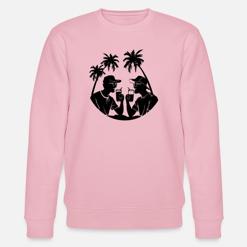 Palmen Party Urlaub Silhouette - Stanley/Stella Unisex Bio-Sweatshirt CHANGER  - Hellrosa
