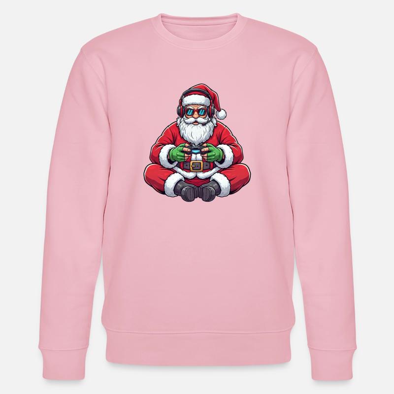 Gamer Weihnachtsmann Spielt Videospiel-Controller - Stanley/Stella Unisex Bio-Sweatshirt CHANGER - Hellrosa