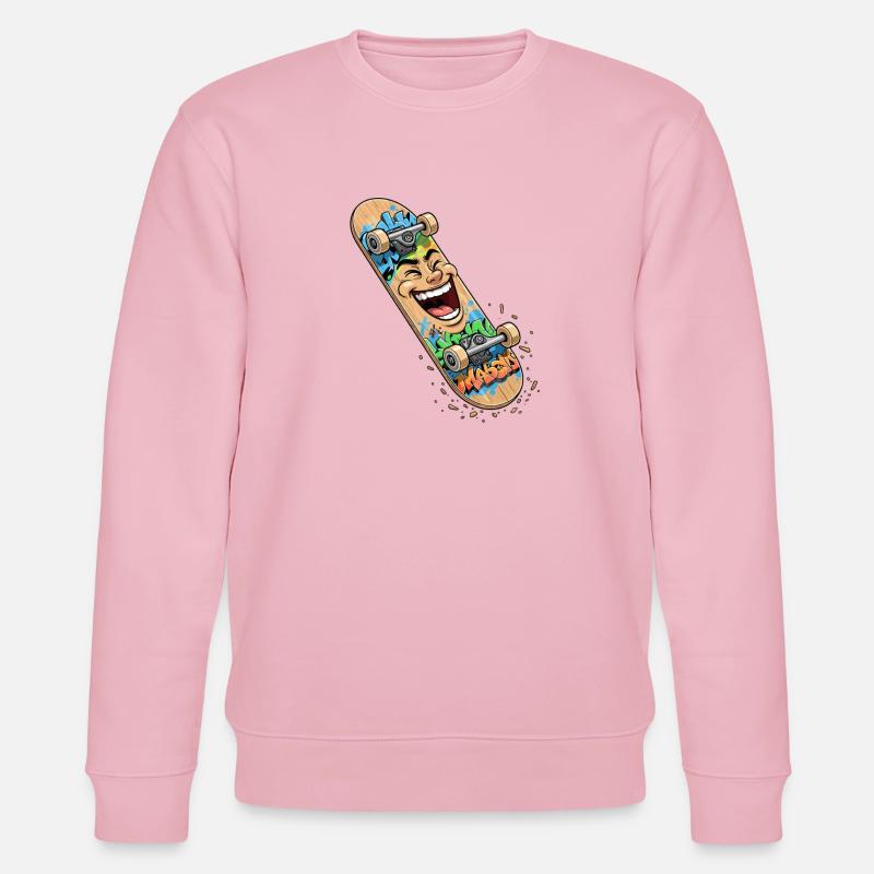 Lachender Skateboard Graffiti - Stanley/Stella Unisex Bio-Sweatshirt CHANGER  - Hellrosa