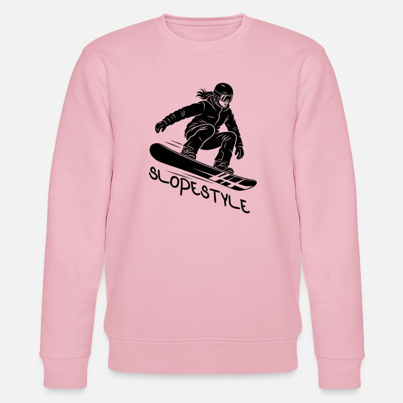 Cadeau d’action de snowboard Slopestyle - Sweat bio CHANGER Stanley/Stella Unisexe - rose pâle