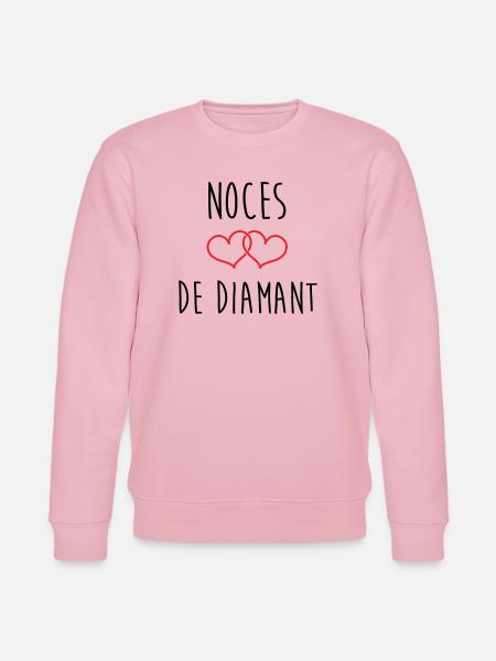 Wedding Anniversary - Diamond Wedding (60 years) - Stanley/Stella CHANGER Unisex Organic Sweatshirt - cotton pink