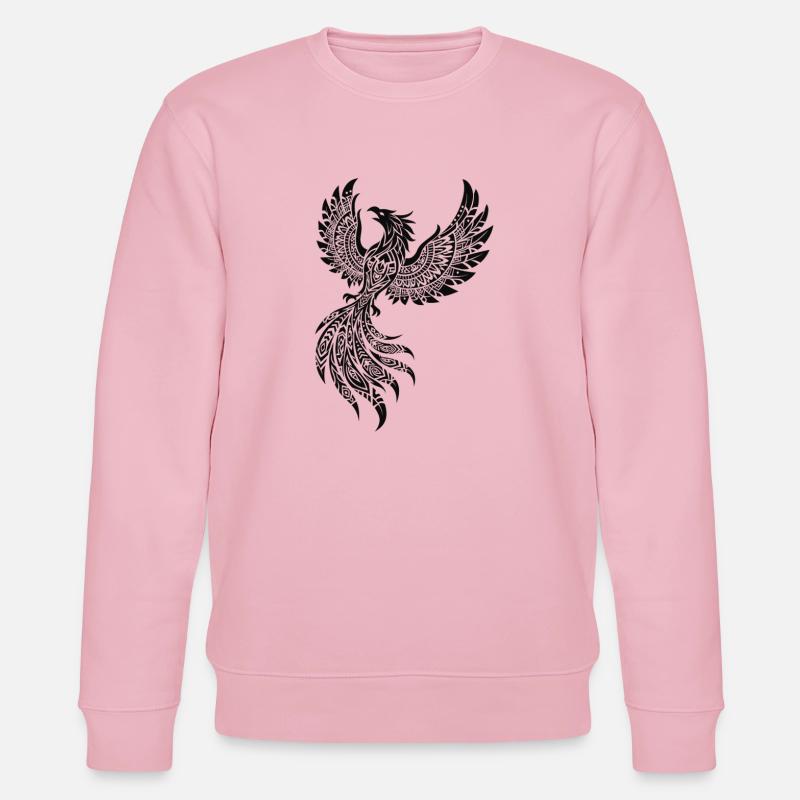 Schwarzer Phönix Ornament-Design - Stanley/Stella Unisex Bio-Sweatshirt CHANGER  - Hellrosa