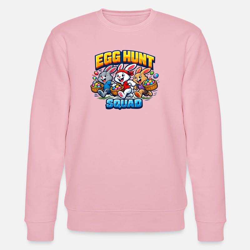 Egg Hunt Squad Kinder Ostern Osterei - Stanley/Stella Unisex Bio-Sweatshirt CHANGER  - Hellrosa