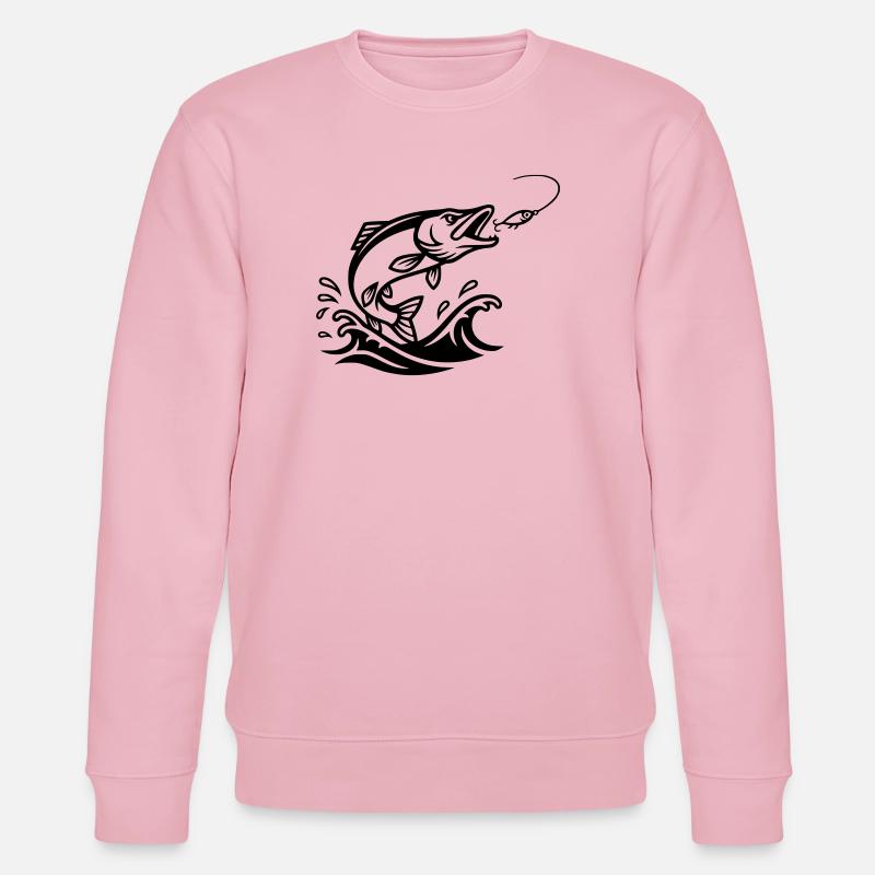 Hecht Raubfisch Silhouette - Stanley/Stella Unisex Bio-Sweatshirt CHANGER  - Hellrosa