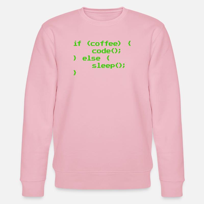 Ingen kaffe, ingen kodeprogrammerer, datalog - Stanley/Stella økologisk unisex-sweatshirt CHANGER - lys rosa