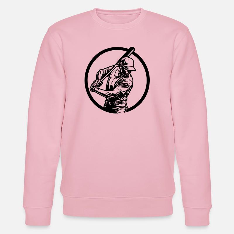 Baseball Man Silhouette - Stanley/Stella CHANGER Unisex Organic Sweatshirt - cotton pink