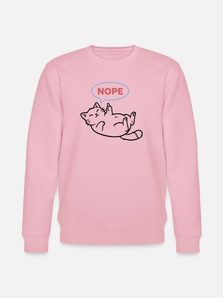 Laughing Cat Nope Middle Finger - Stanley/Stella CHANGER Unisex Organic Sweatshirt - cotton pink