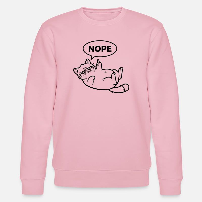 Katze Mittelfinger Nope Outline - Stanley/Stella Unisex Bio-Sweatshirt CHANGER  - Hellrosa