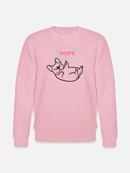 Frenchie Hund Nope Comic Bunt - Stanley/Stella Unisex Bio-Sweatshirt CHANGER  - Hellrosa