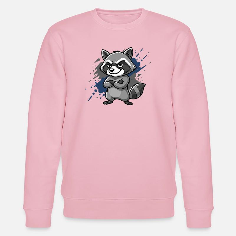 Grimmischer Waschbär Blau Spritzer - Stanley/Stella Unisex Bio-Sweatshirt CHANGER  - Hellrosa
