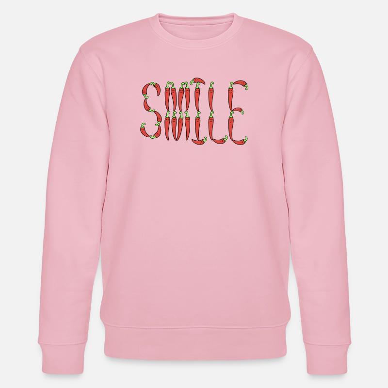 Chili smile typography - Stanley/Stella CHANGER Unisex Organic Sweatshirt - cotton pink
