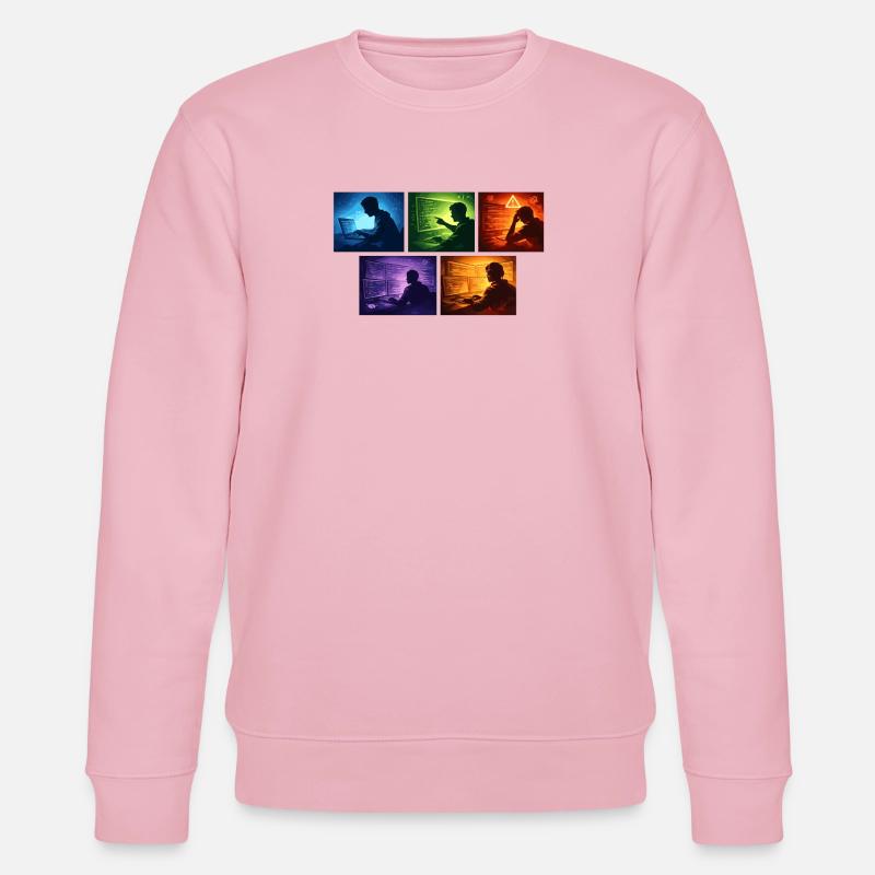 Mehrfachbildschirm Code-Schatten - Stanley/Stella Unisex Bio-Sweatshirt CHANGER  - Hellrosa