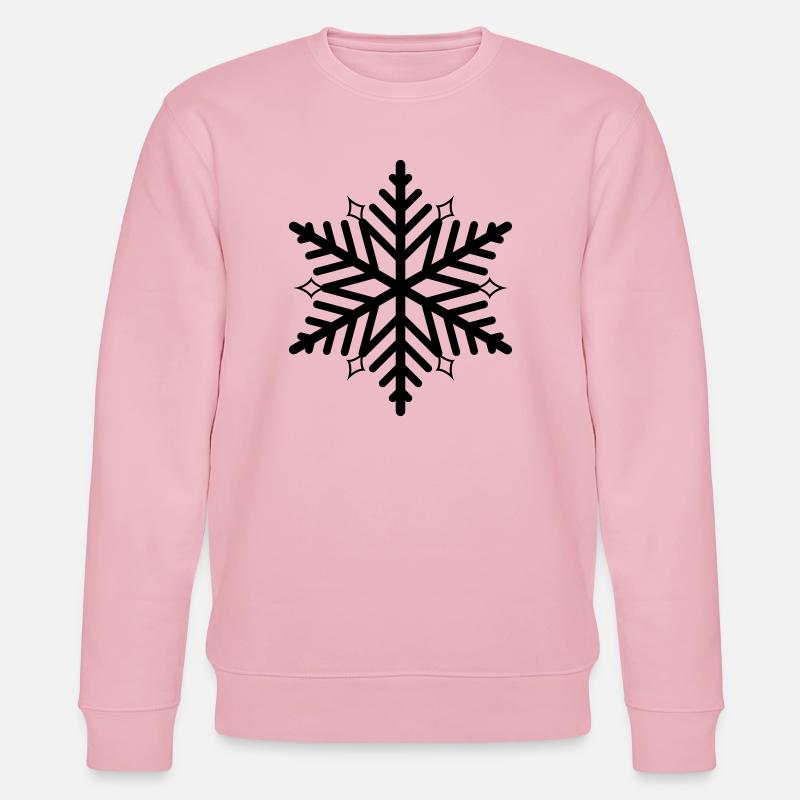 flake Schneeflocke Schnee Flocke - Stanley/Stella Unisex Bio-Sweatshirt CHANGER  - Hellrosa