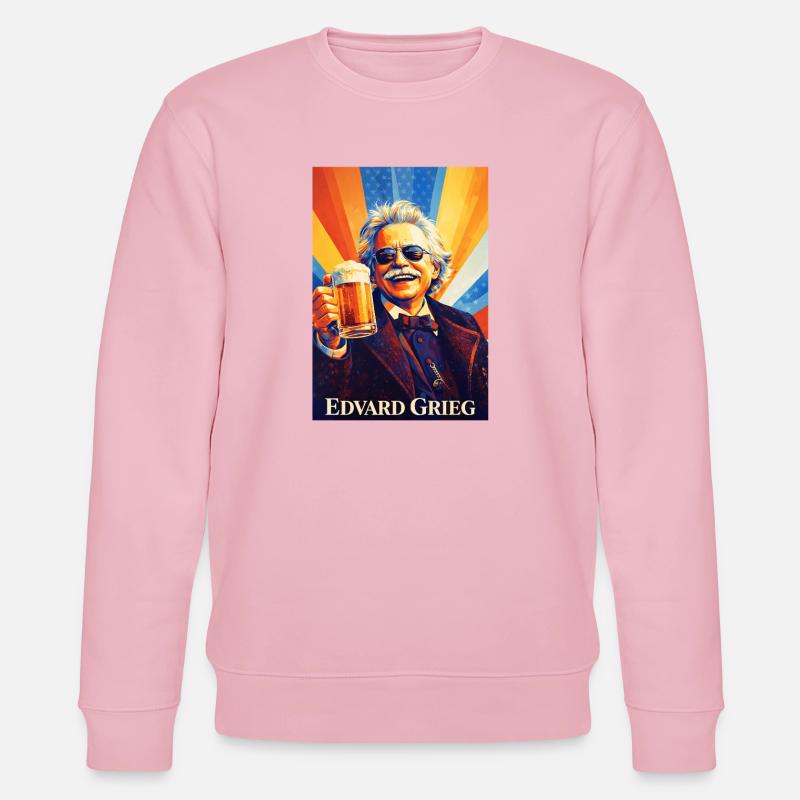 Compositeur rétro avec verre à bière - Sweat bio CHANGER Stanley/Stella Unisexe - rose pâle