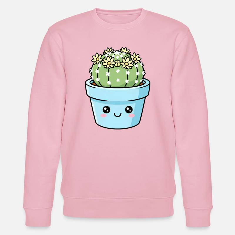 Cactus Kawaii dans Blue Pot - Sweat bio CHANGER Stanley/Stella Unisexe - rose pâle