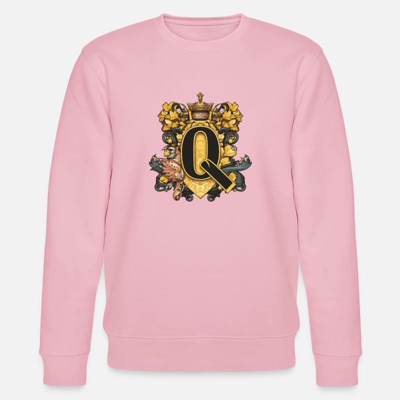Q Buchstabe Name Krone - Stanley/Stella Unisex Bio-Sweatshirt CHANGER  - Hellrosa