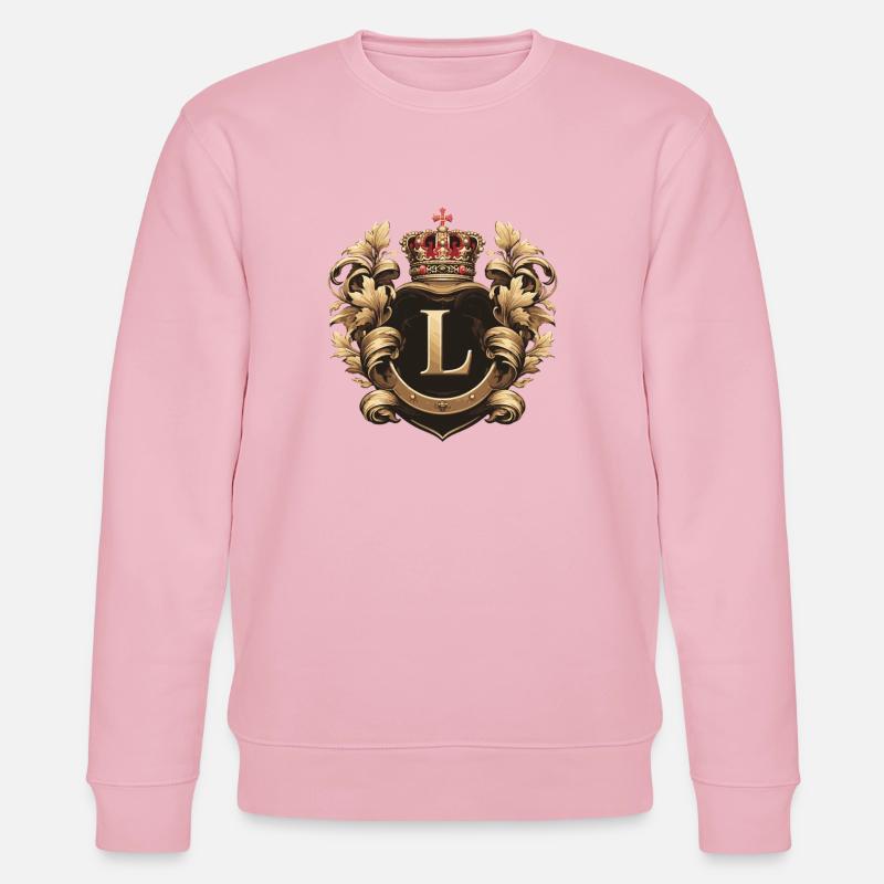 L Bogstav Navn Krone - Stanley/Stella økologisk unisex-sweatshirt CHANGER - lys rosa