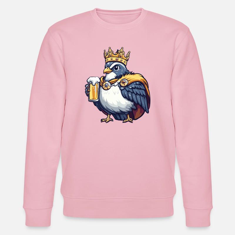 Taube Vogel Bier König - Stanley/Stella Unisex Bio-Sweatshirt CHANGER  - Hellrosa