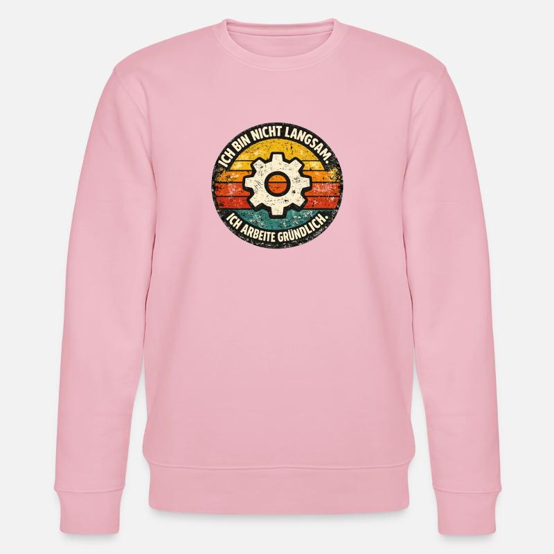 Ich bin nicht langsam - gründlich arbeiten - Stanley/Stella Unisex Bio-Sweatshirt CHANGER  - Hellrosa