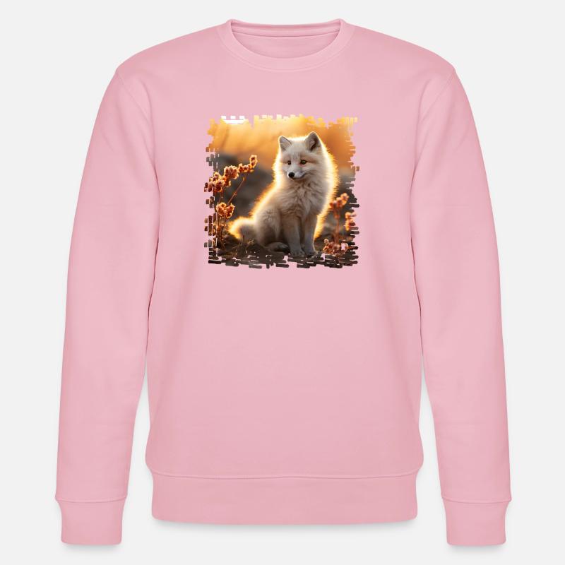Polarfuchs im Sobbebuntergang - Stanley/Stella Unisex Bio-Sweatshirt CHANGER  - Hellrosa