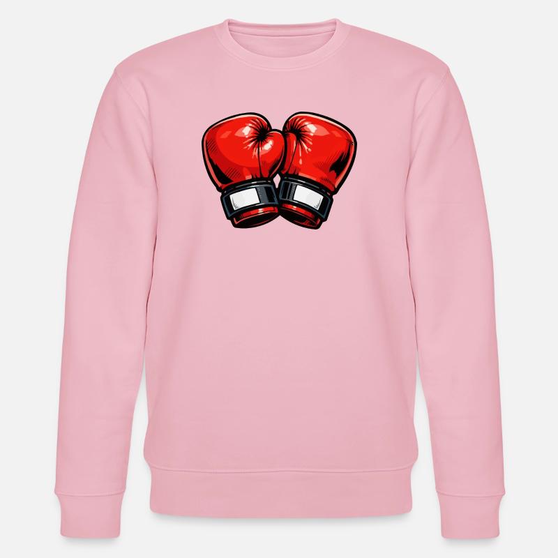 Rote Cartoon Boxhandschuhe - Stanley/Stella Unisex Bio-Sweatshirt CHANGER  - Hellrosa