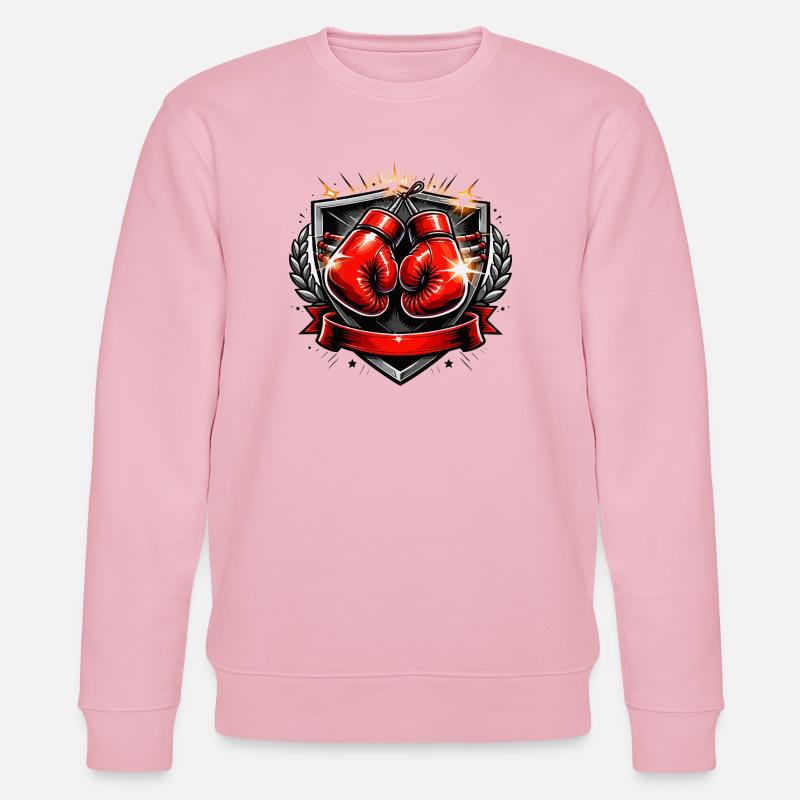 Boxhandschuh Wappen Design - Stanley/Stella Unisex Bio-Sweatshirt CHANGER  - Hellrosa