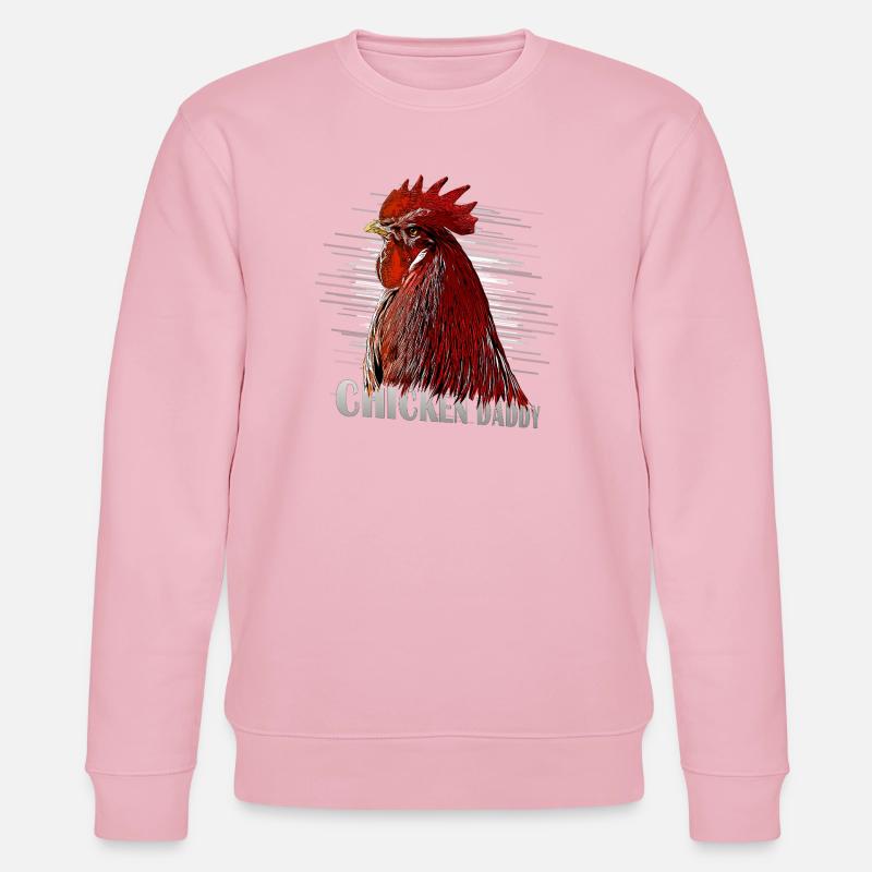 Hühner Fans -  Hahn - Gockel - ChickenDaddy - Stanley/Stella Unisex Bio-Sweatshirt CHANGER  - Hellrosa