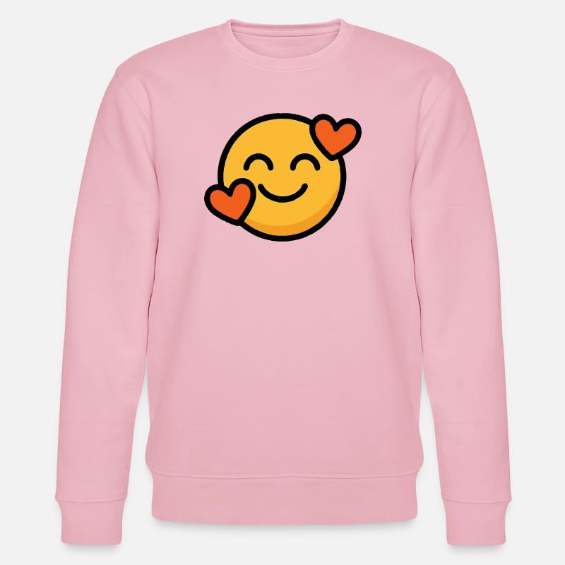 Liebe Smiley mit Herzen - Stanley/Stella Unisex Bio-Sweatshirt CHANGER  - Hellrosa